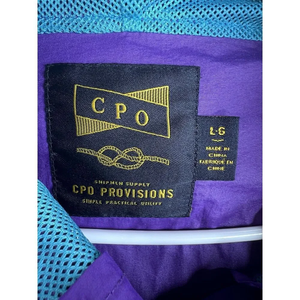 CPO Provisions 1/2 Zip‎ Multicolor Windbreaker Jacket Large Long Sleeve